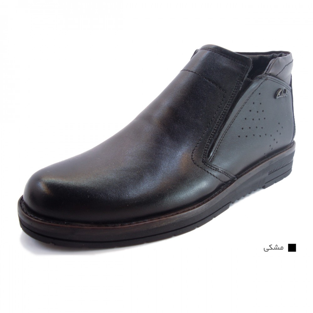کفش مردانه چرم طبیعی نیم بوت ماهان زیپ دار مشکی  ارسال رایگان با گارانتیMAHAN