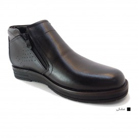 کفش مردانه چرم طبیعی نیم بوت ماهان زیپ دار مشکی  ارسال رایگان با گارانتیMAHAN