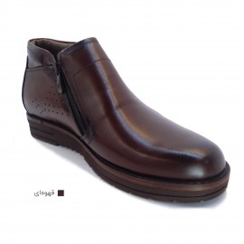 کفش مردانه چرم طبیعی نیم بوت ماهان زیپ دار قهوه ای  ارسال رایگان با گارانتیMAHAN