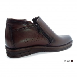 کفش مردانه چرم طبیعی نیم بوت ماهان زیپ دار قهوه ای  ارسال رایگان با گارانتیMAHAN