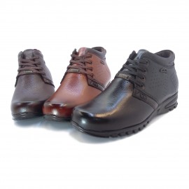 کفش مردانه چرم طبیعی نیم بوت بندی ماهان مشکی  ارسال رایگان با گارانتیMAHAN