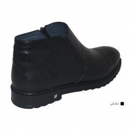 کفش مردانه چرم طبیعی نیم بوت کوشا مشکی  ارسال رایگان با گارانتی