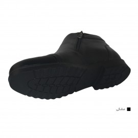 کفش مردانه چرم طبیعی نیم بوت کوشا مشکی  ارسال رایگان با گارانتی