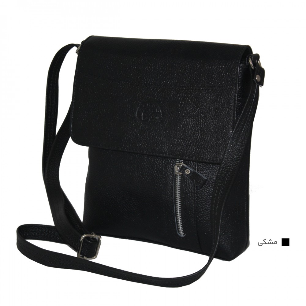 ارسال رایگان-کیف اسپورت چرم طبیعی دوشی مشکی مدل Jeep