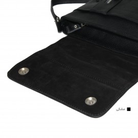 ارسال رایگان-کیف اسپورت چرم طبیعی دوشی مشکی مدل Jeep