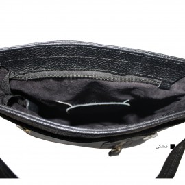 ارسال رایگان-کیف اسپورت چرم طبیعی دوشی مشکی مدل Jeep