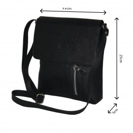 ارسال رایگان-کیف اسپورت چرم طبیعی دوشی مشکی مدل Jeep