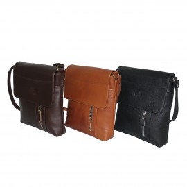 ارسال رایگان-کیف اسپورت چرم طبیعی دوشی عسلی مدل Jeep