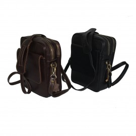 ارسال رایگان-کیف اسپورت چرم طبیعی دوشی مشکی مدل کاسپین