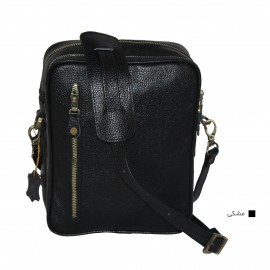 ارسال رایگان-کیف اسپورت چرم طبیعی دوشی مشکی مدل کاسپین