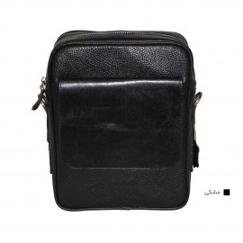 ارسال رایگان-کیف اسپورت چرم طبیعی دوشی مشکی مدل کاسپین