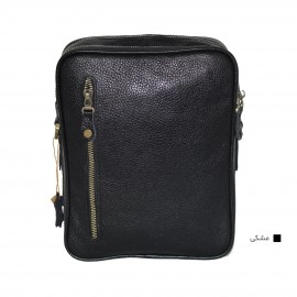 ارسال رایگان-کیف اسپورت چرم طبیعی دوشی مشکی مدل کاسپین