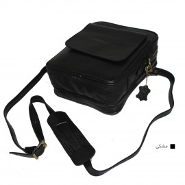 ارسال رایگان-کیف اسپورت چرم طبیعی دوشی مشکی مدل کاسپین