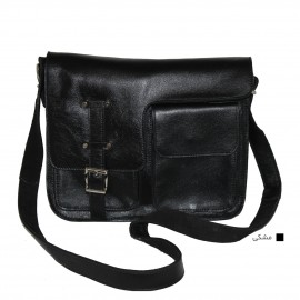 ارسال رایگان-کیف اسپورت چرم طبیعی دوشی مشکی مدل اسپورت