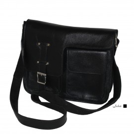 ارسال رایگان-کیف اسپورت چرم طبیعی دوشی مشکی مدل اسپورت