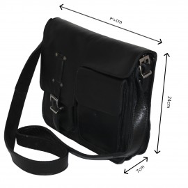 ارسال رایگان-کیف اسپورت چرم طبیعی دوشی مشکی مدل اسپورت