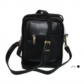 ارسال رایگان-کیف اسپورت چرم طبیعی دوشی مشکی مدل سه مغزی