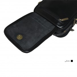 ارسال رایگان-کیف اسپورت چرم طبیعی دوشی مشکی مدل سه مغزی