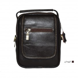 ارسال رایگان-کیف اسپورت چرم طبیعی دوشی قهوه ای مدل سه مغزی