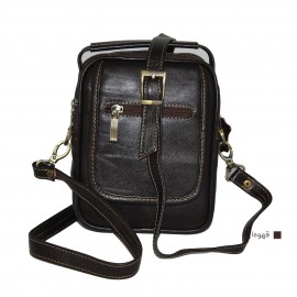 ارسال رایگان-کیف اسپورت چرم طبیعی دوشی قهوه ای مدل سه مغزی