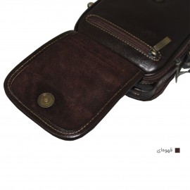 ارسال رایگان-کیف اسپورت چرم طبیعی دوشی قهوه ای مدل سه مغزی