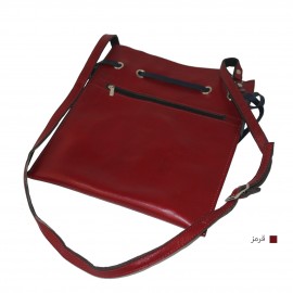 ارسال رایگان-کیف دوشی گل دار زنانه قرمز چرم طبیعی 