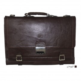 ارسال رایگان-کیف اداری چرم طبیعی مردانه قهوه ای مدل انگلیسی