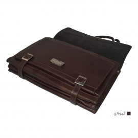 ارسال رایگان-کیف اداری چرم طبیعی مردانه قهوه ای مدل انگلیسی