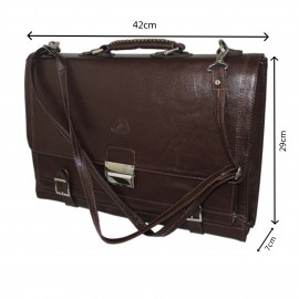 ارسال رایگان-کیف اداری چرم طبیعی مردانه قهوه ای مدل انگلیسی