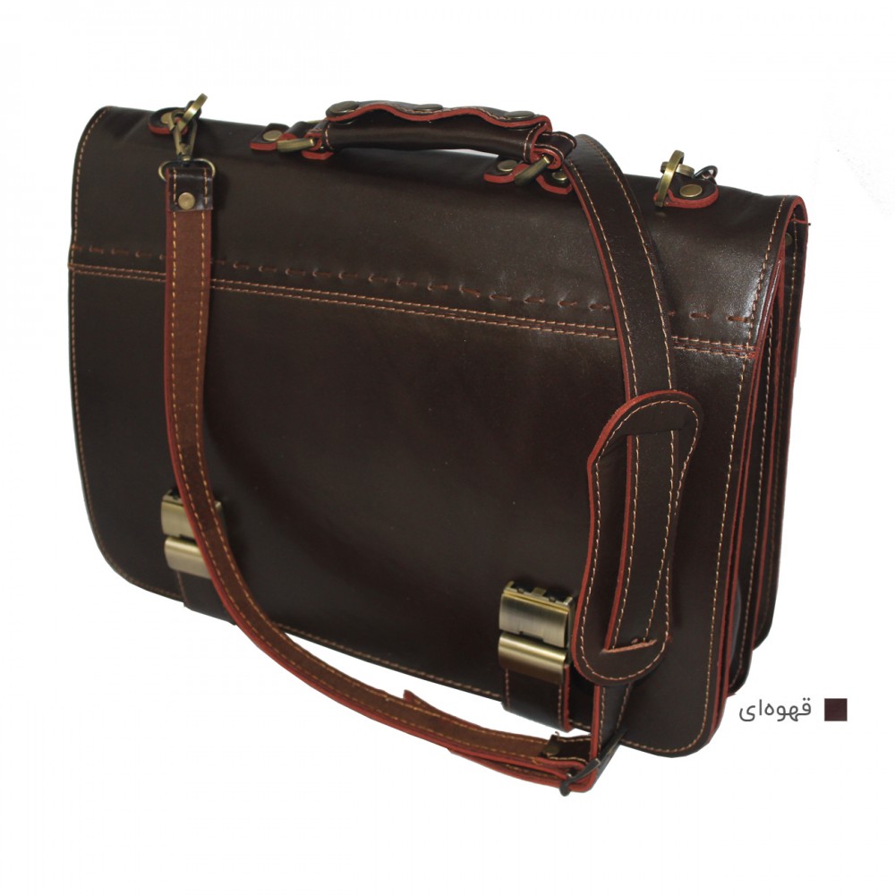 ارسال رایگان-کیف اداری چرم طبیعی مردانه قهوه ای مدل bg106br