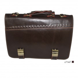 ارسال رایگان-کیف اداری چرم طبیعی مردانه قهوه ای مدل bg106br