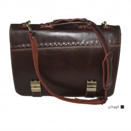 ارسال رایگان-کیف اداری چرم طبیعی مردانه قهوه ای مدل bg106br