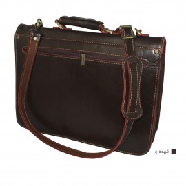 ارسال رایگان-کیف اداری چرم طبیعی مردانه قهوه ای مدل bg106br