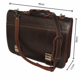 ارسال رایگان-کیف اداری چرم طبیعی مردانه قهوه ای مدل bg106br