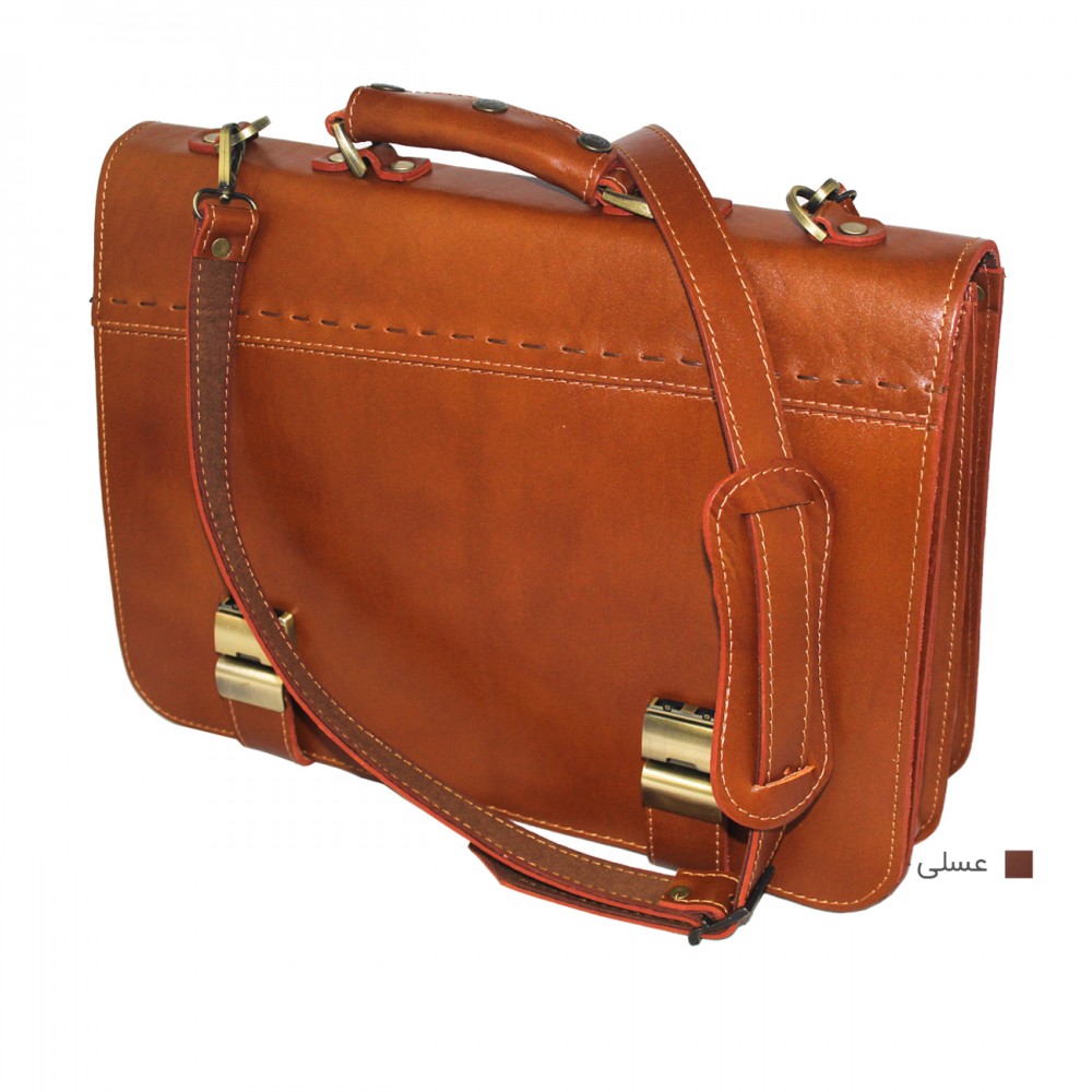 ارسال رایگان-کیف اداری چرم طبیعی مردانه عسلی مدل bg106ho 