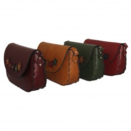 ارسال رایگان-کیف دوشی چرم طبیعی سبز مدل ملیکا 