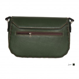 ارسال رایگان-کیف دوشی چرم طبیعی سبز مدل ملیکا 