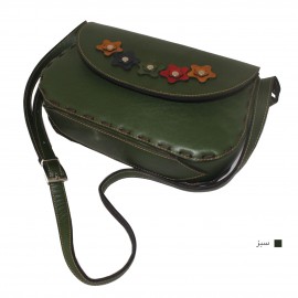 ارسال رایگان-کیف دوشی چرم طبیعی سبز مدل ملیکا 