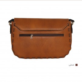 ارسال رایگان-کیف دوشی چرم طبیعی عسلی مدل ملیکا 