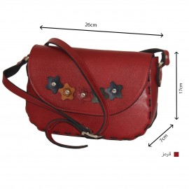 ارسال رایگان-کیف دوشی چرم طبیعی قرمز مدل ملیکا 