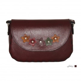 ارسال رایگان-کیف دوشی چرم طبیعی زرشکی مدل ملیکا