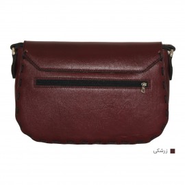 ارسال رایگان-کیف دوشی چرم طبیعی زرشکی مدل ملیکا