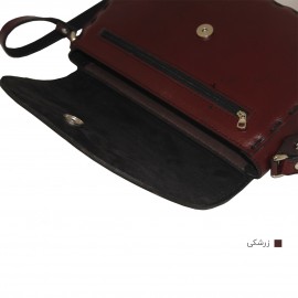 ارسال رایگان-کیف دوشی چرم طبیعی زرشکی مدل ملیکا