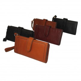 ارسال رایگان-کیف پول چرم طبیعی مشکی مدل آریو