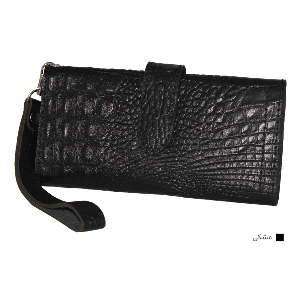 ارسال رایگان-کیف پول چرم طبیعی مشکی مدل آریو