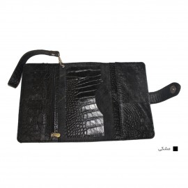 ارسال رایگان-کیف پول چرم طبیعی مشکی مدل آریو