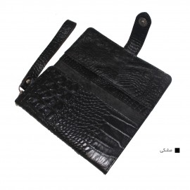 ارسال رایگان-کیف پول چرم طبیعی مشکی مدل آریو