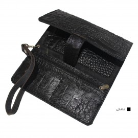 ارسال رایگان-کیف پول چرم طبیعی مشکی مدل آریو