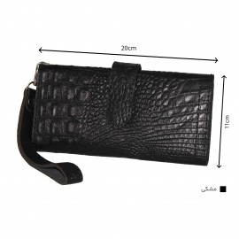 ارسال رایگان-کیف پول چرم طبیعی مشکی مدل آریو