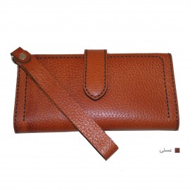 ارسال رایگان-کیف پول چرم طبیعی عسلی مدل آریو 